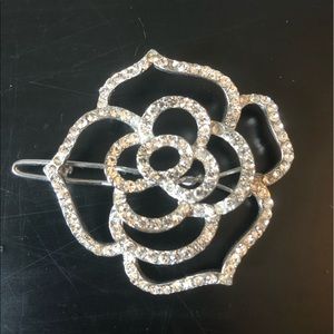 Silver Jeweled Hair Clip